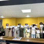 Elite d'Or adult English class students group photo receiving their certificates with teacher Roumaissa and Najat during end of course ceremony Dellys Algeria