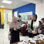 Elite d'Or teachers friends and administration group photo during teacher Roumaissa birthday celebration party