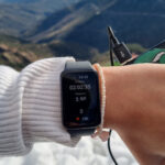 Smart watch showing altitude reading after reaching the summit of Tikjda mountain during Elite d'Or winter trip Algeria